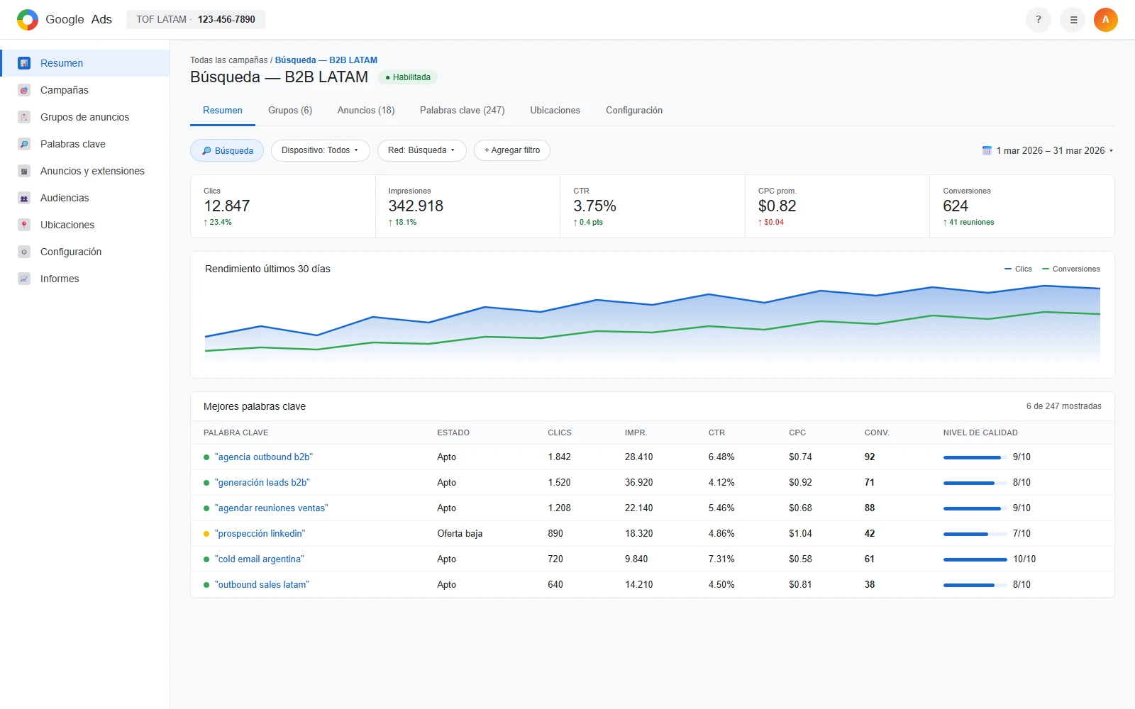 Google Ads - Campañas de búsqueda y display B2B